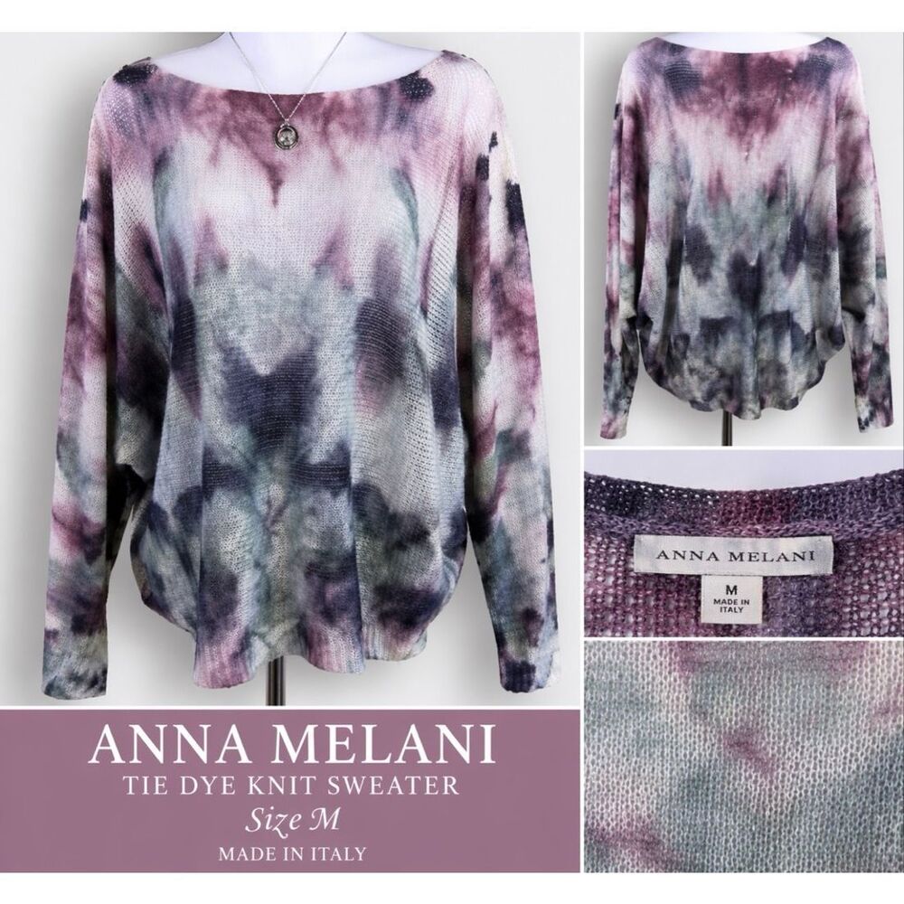 Anna Melani tie dye knit sweater Size M MUST SEE Made In Italy